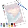 Framed Love Beach-Paint By Numbers Acrylic Painting 30*40Cm With Color Box 5Ml（18Colors）