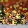 Christmas new Christmas decorations resin small house micro landscape resin house