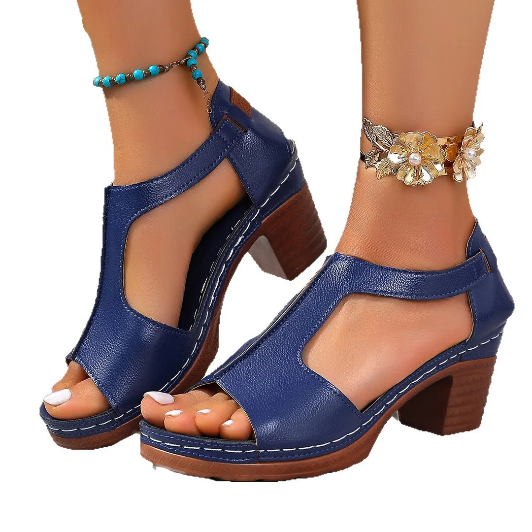 Breakj Breakj Summer Women's High-Heeled Sandals Wear Coarse Heeled Sandals