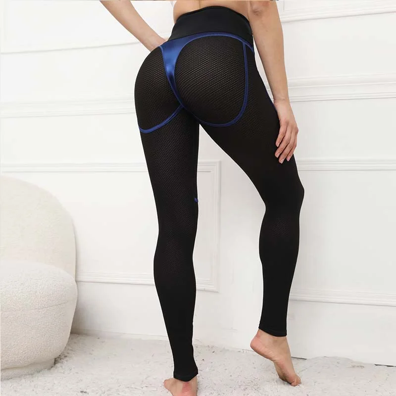 Mesh Splicing Leggings Tight Pants Slim Leg Hip Push Yoga Pants Women Fitness Tights Gym Running Yoga Leggins Women