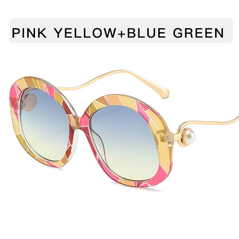 Vacation Minimalist Color Block Ac Round Frame Full Frame Women’s Sunglasses