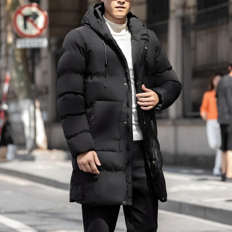 Aonga Men's Jacket  New Winter Thick Cotton Jacket Men's Long Casual Jacket Parka Coat Plus Size M-8XL Warm Cotton Jacket For Men