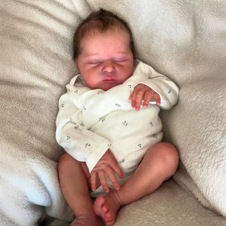 20" Lifelike Reborn Girl Baby Brown Hair Doll Brace with Heartbeat💖 & Sound🔊：Realistic Reborn Baby Dolls By Rsgdolls®