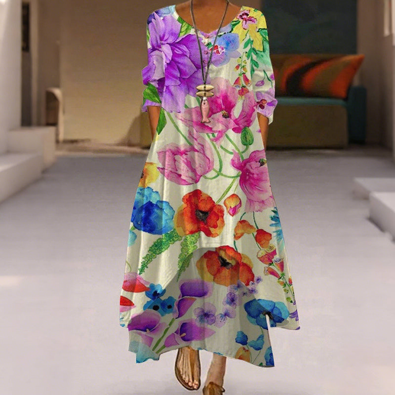 Vestido casual estampado para mulher