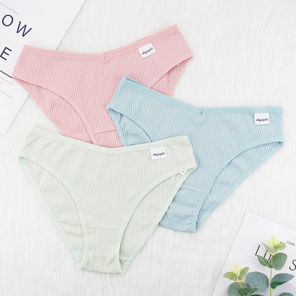 Billionm NEW Women's Cotton Panties Soft Thread Underpants Sexy Briefs S-XXL Fashion Solid Color Panty Girls Shorts Wholesale