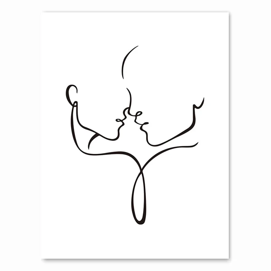 Nordic Minimalist  Figures Line Art Sexy Woman Body Nude Wall Canvas Paintings Drawing Posters Prints Decoration for Livingroom