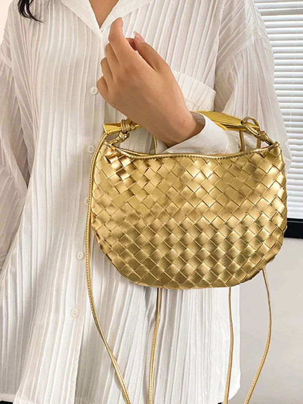 Geometric Shiny Woven Crossbody Bags Handbags