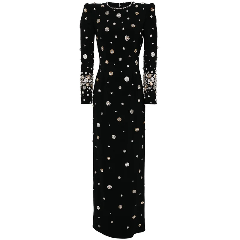 Nigikala Nigikala New Star Fashion Heavy Industry Nails Studded Long Dress Dress Dress Dress