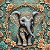 (40*40cm)Flower Elephant - Full Round Drill Diamond Painting