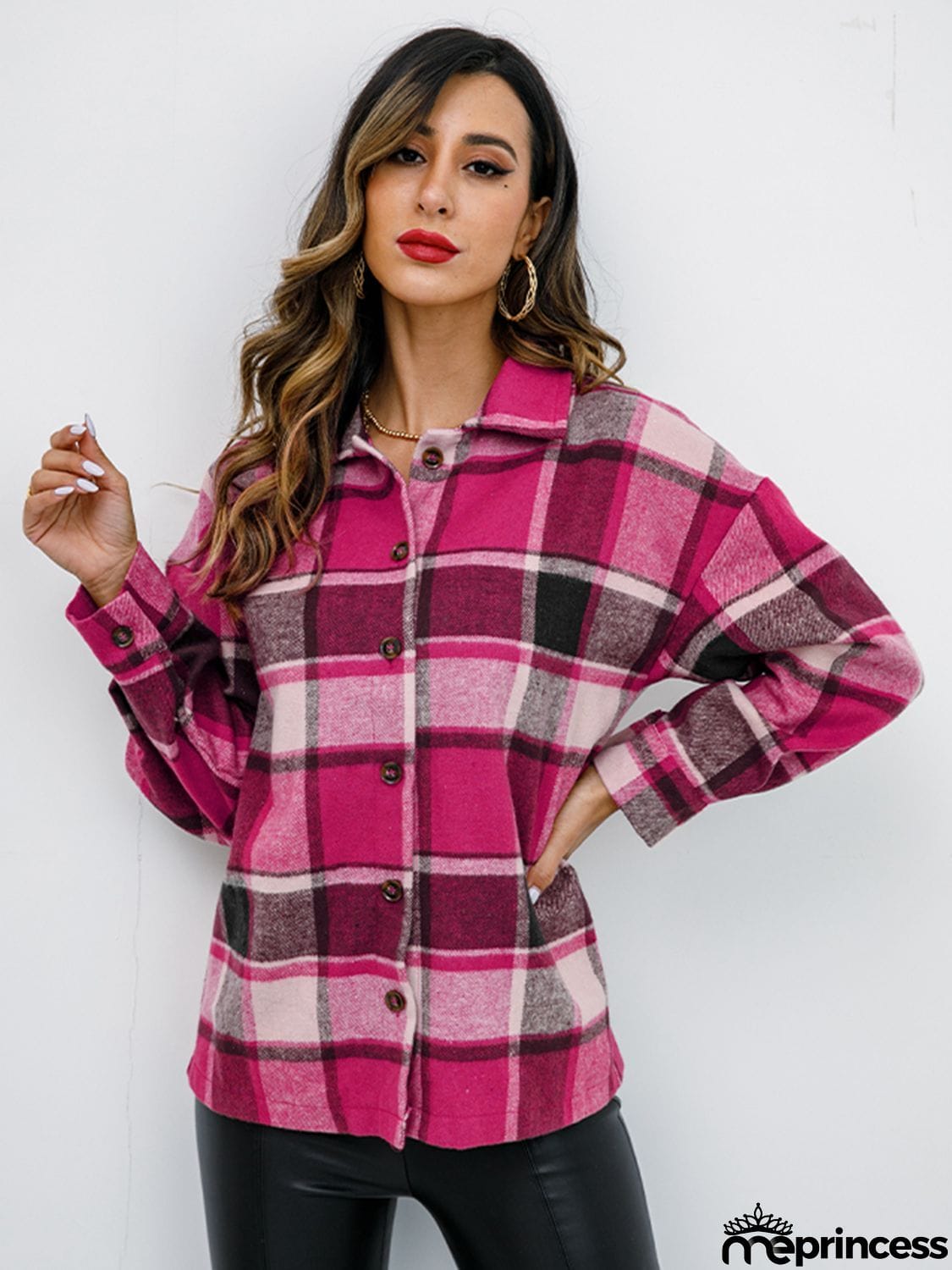 Plaid Button-Down Jacket