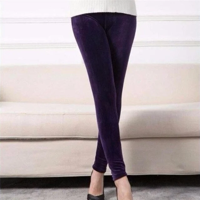 CUHAKCI Warm Leggins Winter Thick Velvet Leggings Women Knit High Elastic Autumn Top Quality Double Sided Casual Pants