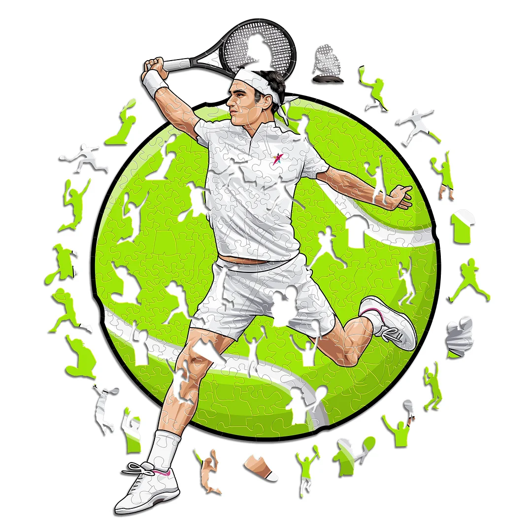 Jeffpuzzle™-All-G.O.A.T. Puzzles® - Roger Federer (NEW!)