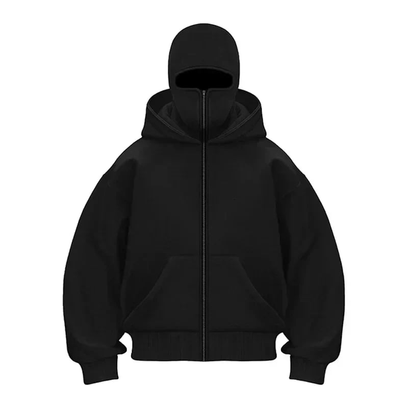 Winter Balaclava Zip Hoodie For Outdoor Activities Hiking Travel Running