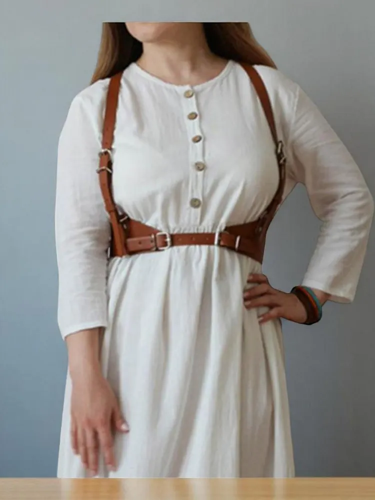 pornhint Pornhint Leather Chest Harness Belt for Women, Stylish Leather Outfit, Waist Harness Belt, Fashion Suspender Harness, Plus Size Harness Outfit Gift leather body harnesses for women