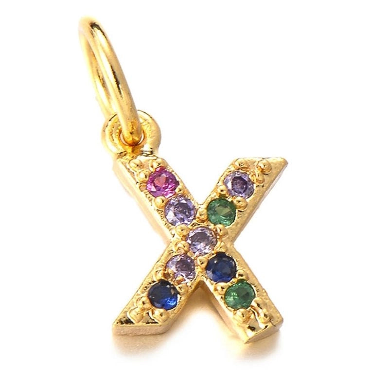 1 Piece Copper Zircon Letter Pendant Jewelry Accessories
