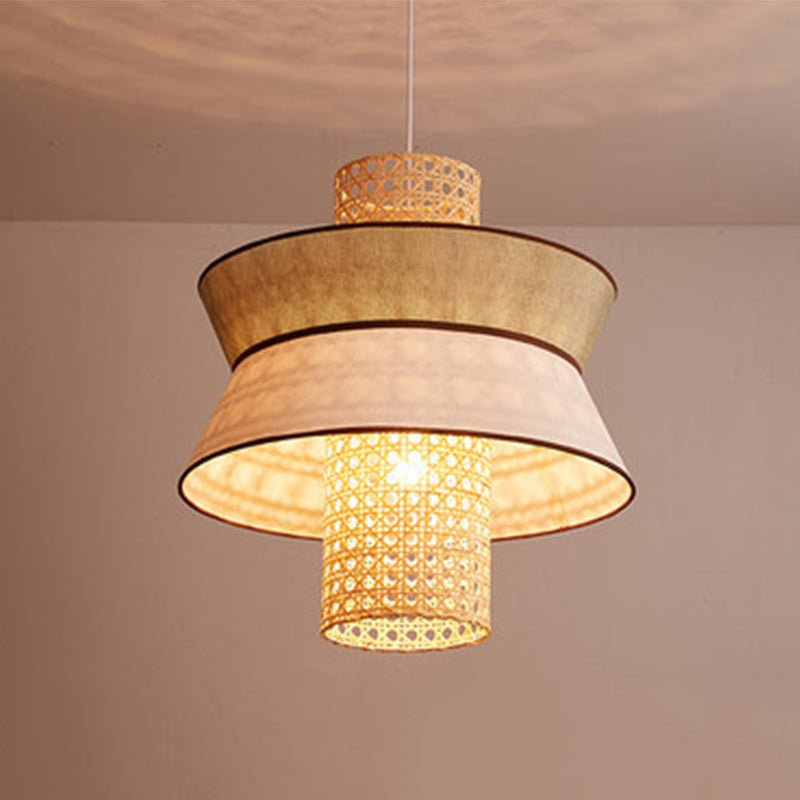 Bamboo Woven Pendant Light Shade For Living Room