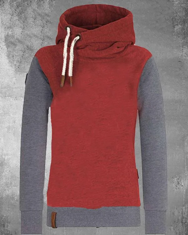 Color Contrast Cotton-blend Hoodie Sweatshirt