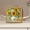 Sunflower DIY Special Shape Double sided Print Clear Diamond Art Kit Wooden Framed Diamond Painting Kit(21.5x21.5cm)