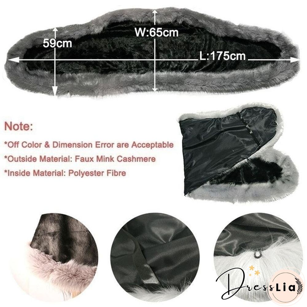 Women Winter Warm Luxury Faux Mink Cashmere Wedding Party Cape Wrap Coat