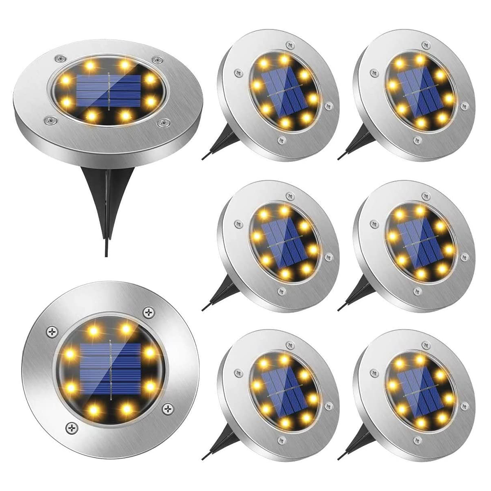 

8pcs LED Solar Light Stainless Steel Lawn Stake Lamp Waterproof Garden Lamp, 501 Original