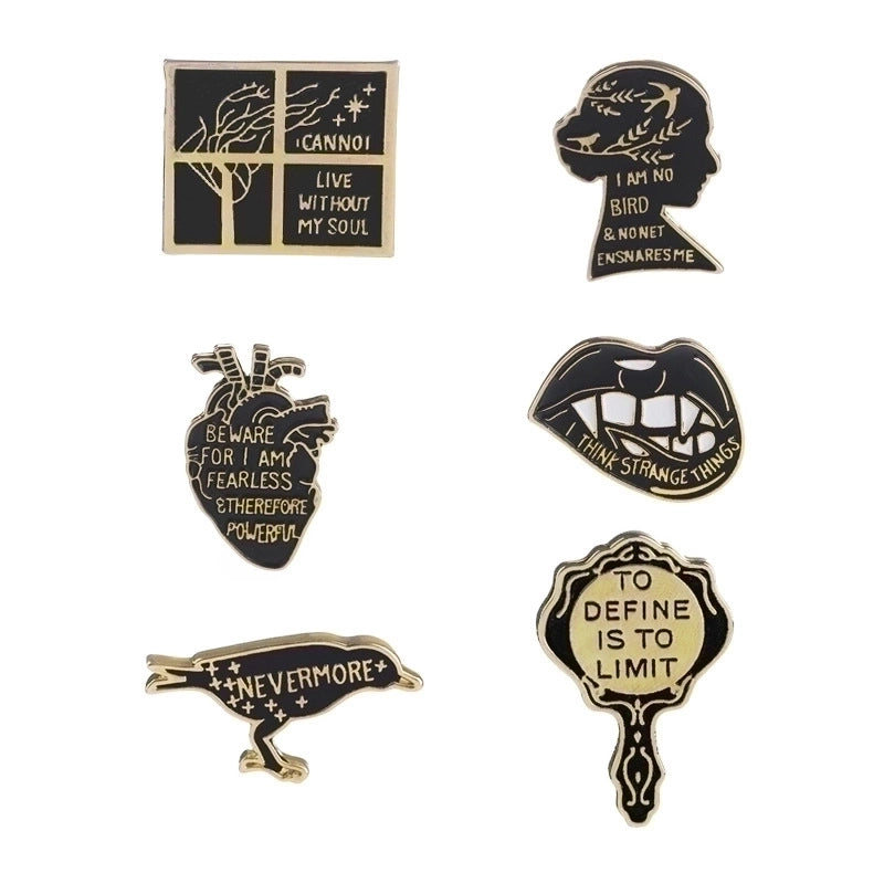 Minimalist Pin Letter Alloy Stoving Varnish Unisex Brooches