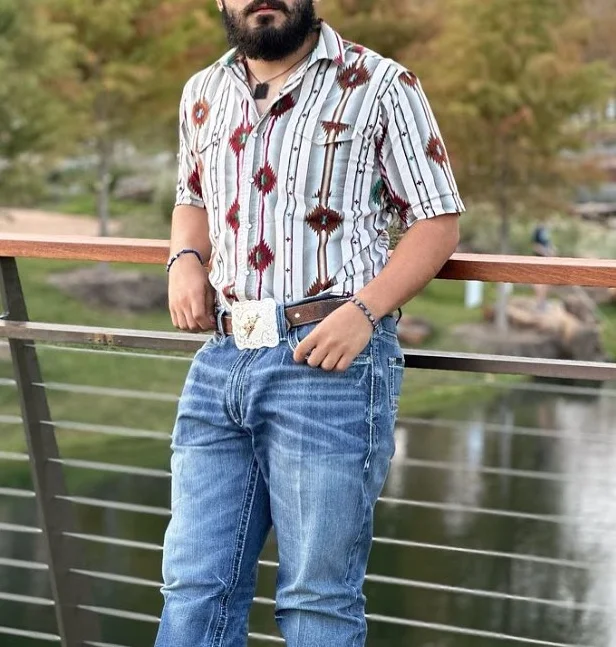 Men's Aztec Print Short Sleeve Shirt