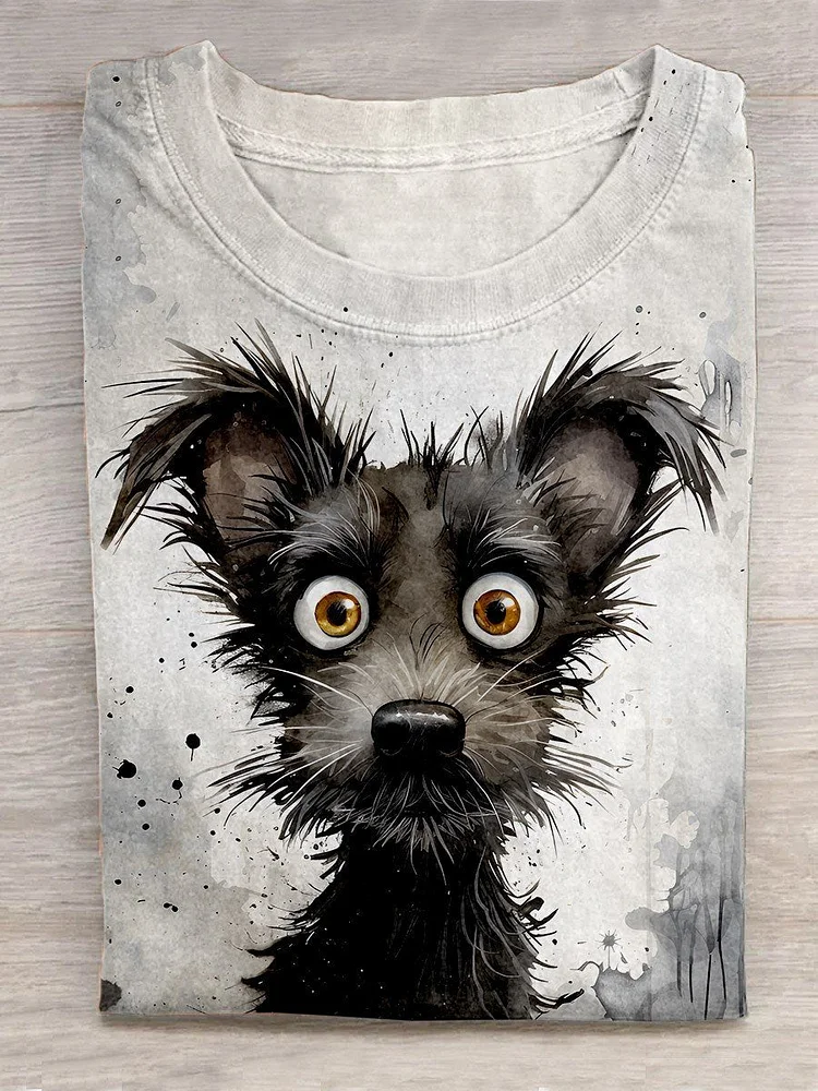 Funny Dog Puppy Art Design T-shirt