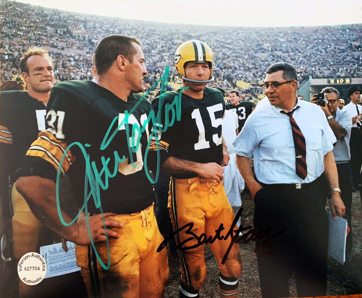 BART STARR & JIM TAYLOR GREEN BAY PACKERS Signed 8x10 Autographed Photo Poster painting Reprint