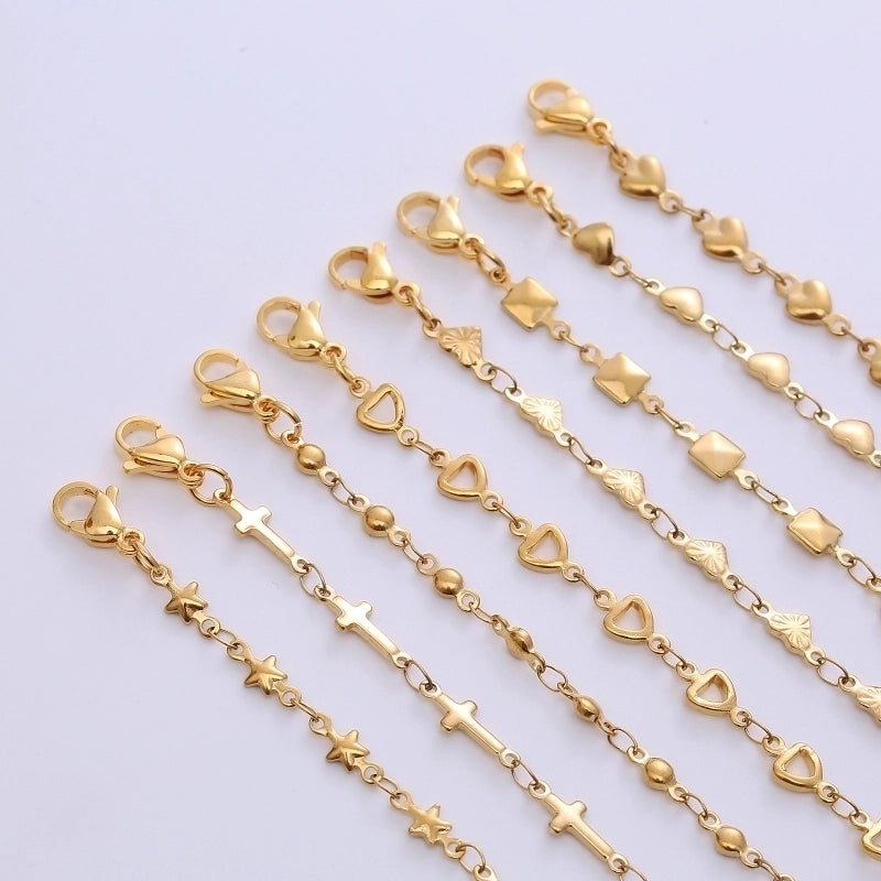 Minimalist Heart Shape Solid Color 304 Stainless Steel Bracelets Necklace