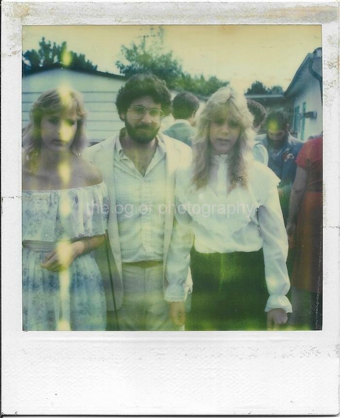 Vintage POLAROID Found Family Original Photo Poster paintinggraph 1980′s COLOR 21 43 H