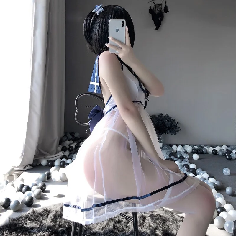 Billionm OJBK Women Lingerie Student Costumes Japanese School Girl Sailor Collar Uniforms Dress Cute Lace Roleplay Outfit Chemise Nightg
