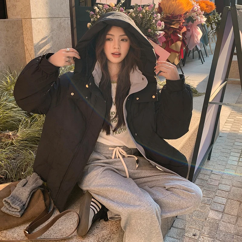 Toloer Small Down Cotton Coat Female Winter Design Fashion Loose And Loose Short Cotton Coat-Outfit Ideas