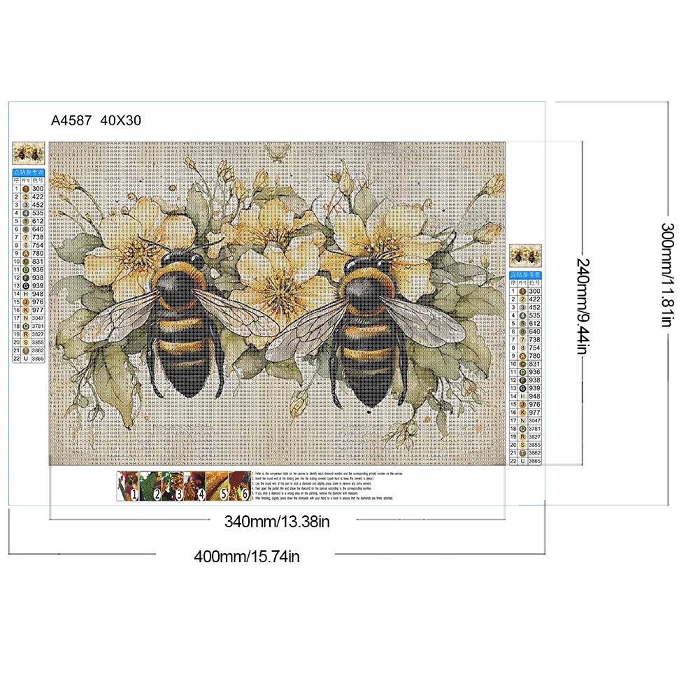 Diamond Painting - Full Round Drill - Bee(Canvas|40*30cm)