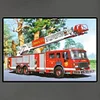Camion De Pompiers - Rond Diamant Peinture 30*40CM