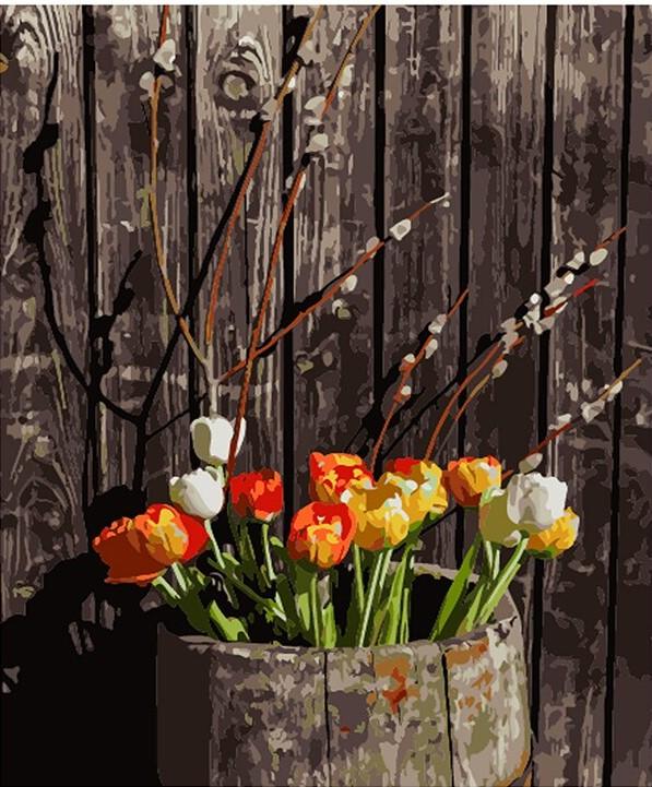 

Wooden Barrel Flower – Paint By Numbers - 40*50CM, 501 Original