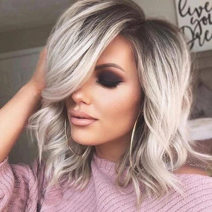 US Mall Lifes® | Beautiful Gray Short Wave Wig US Mall Lifes
