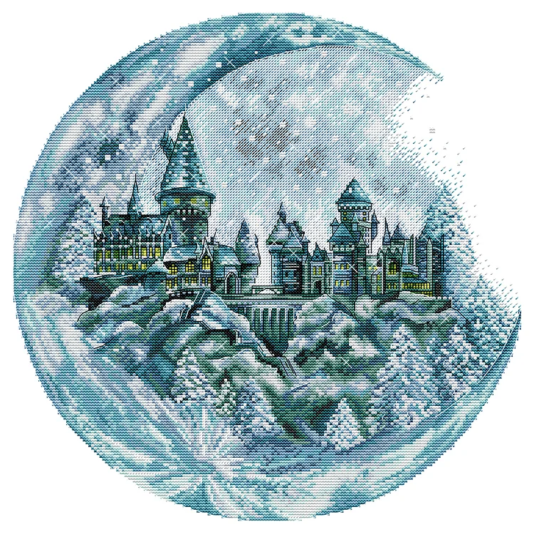 Winter At Hogwarts - Printed Cross Stitch 14CT 42*42CM