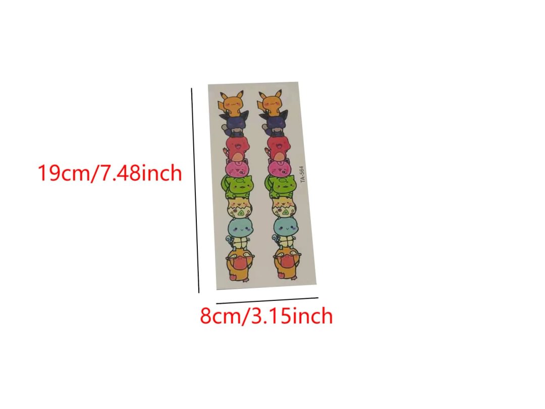 Gingf 5/18/30/32 Pieces Japanese Anime Collection Pikachu Pokmon Childrens Cartoon Waterproof Long-lasting Temporary Tattoo Stickers