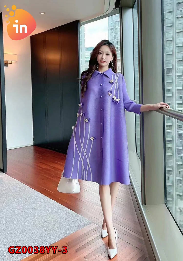 High Quality Luxury Clothing Woman Casual Style Short Sleeve Dress Plus Size Elegant Dresses-GZ0038YY