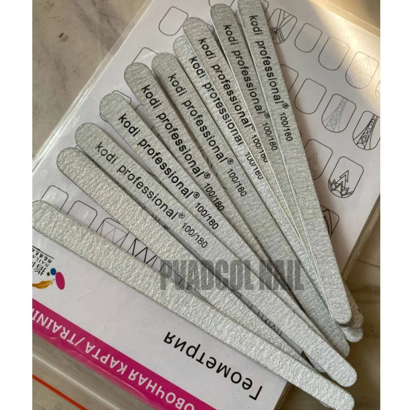 25pcs/pack Professional Manicure Sanding Nail Art File Droplet Gray Polish Sandpaper 100/180 180/240 Natural Nails Buffer Block-Nail Inspo