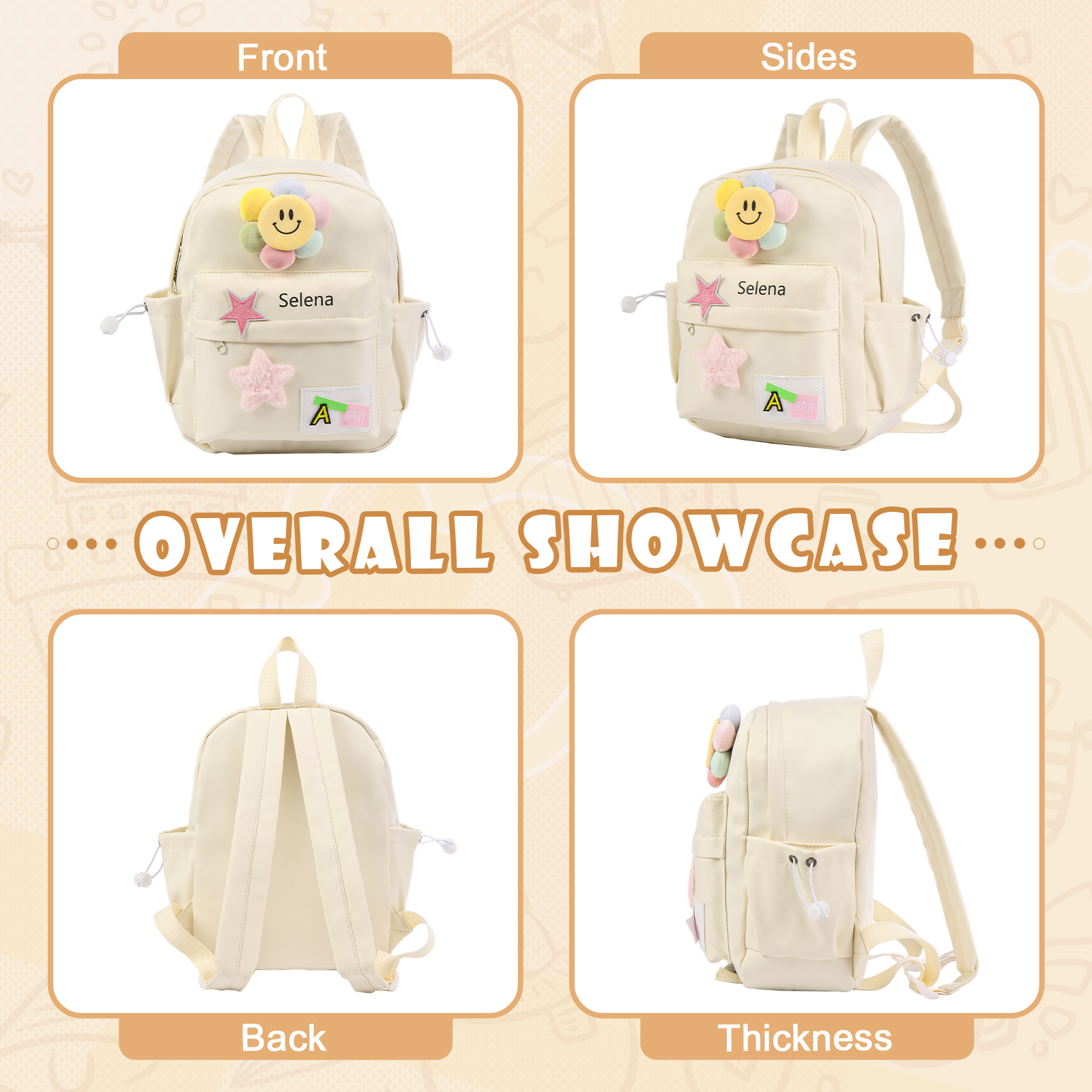 Zaino carino con Nome Personalizzato da Scuola per Studenti/bambini/ragazzi/viaggio 