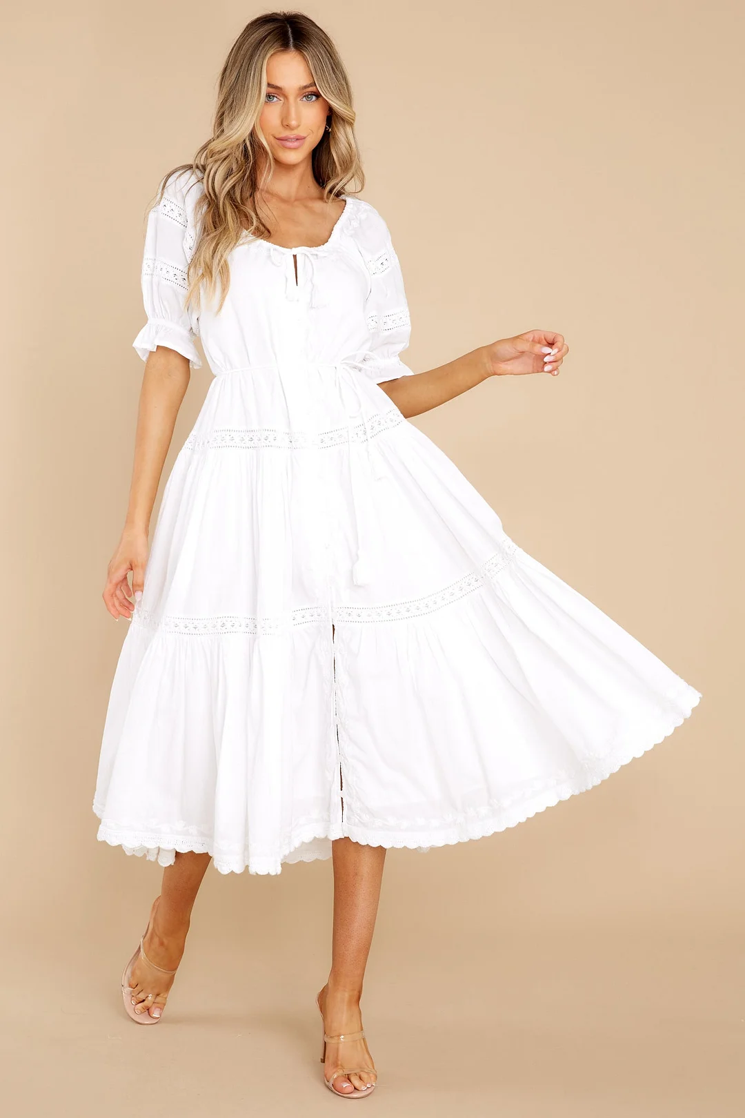 Katalina White Midi Dress