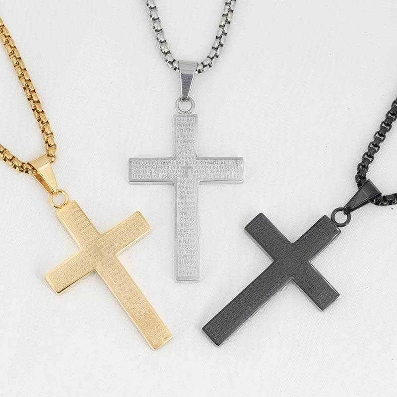 Fashion Jewelry Japanese And Korean Simple Couple Accessories Cross Pendant Boys Titanium Steel Necklace