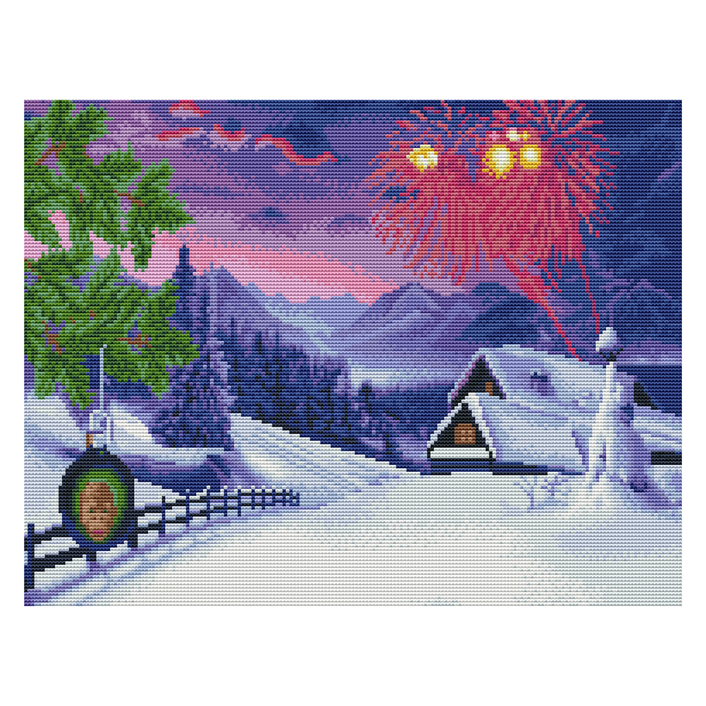 

Sunset Snow - 11CT Stamped Cross Stitch - 50*40CM, 501 Original