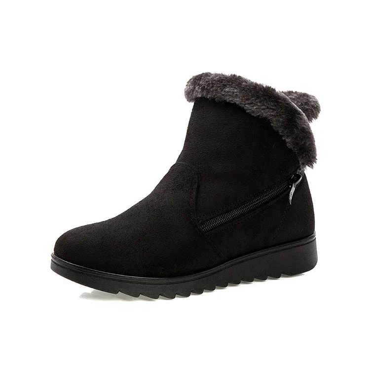 Women's Winter Shoes Lace-up Anti-Slip Warm Fur Lined Snow Boots amazon Stunahome.com