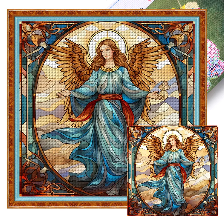 Glass Art - Our Lady 11CT Stamped Cross Stitch 40*40CM