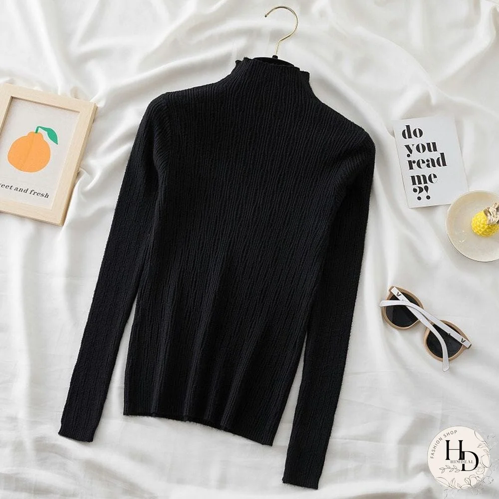 Christmas Gift Warm Cashmere Pullovers Jumper Autumn Winter Korean Sweater Long Sleeve Sweater Women Basic Slim Knitted Pullover
