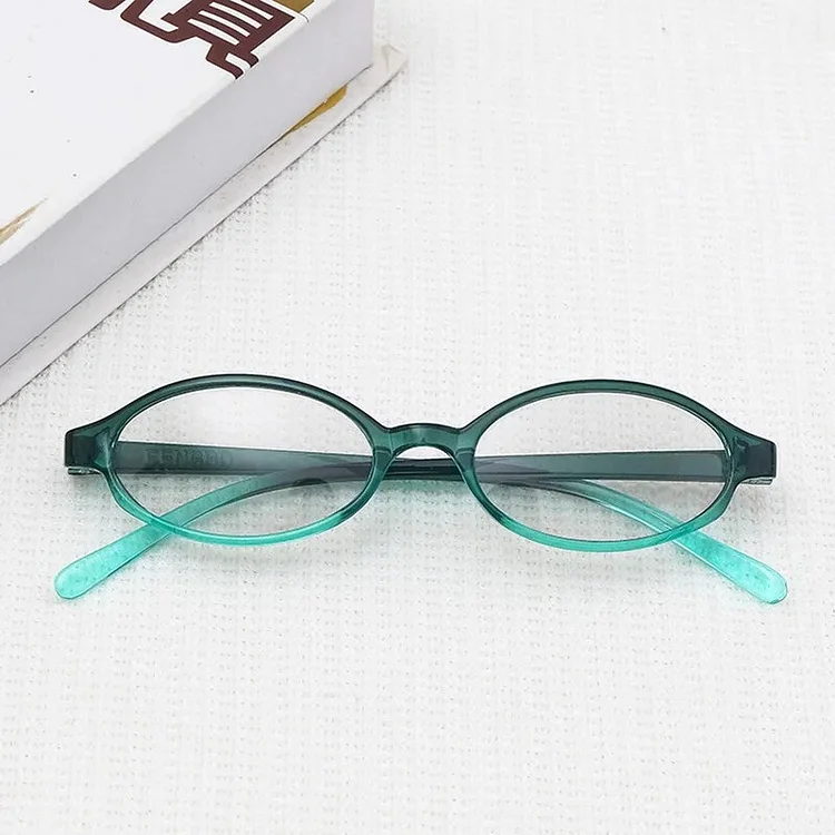 Retro Oval Glasses Women Girls Y2K Red Green Frame Glass Eyewear Decorative Computer Anti-blue Eyeglasses with Seaside Driving
