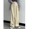 Basic Casual Straight Leg Tailored Pants