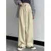 Basic Casual Straight Leg Tailored Pants